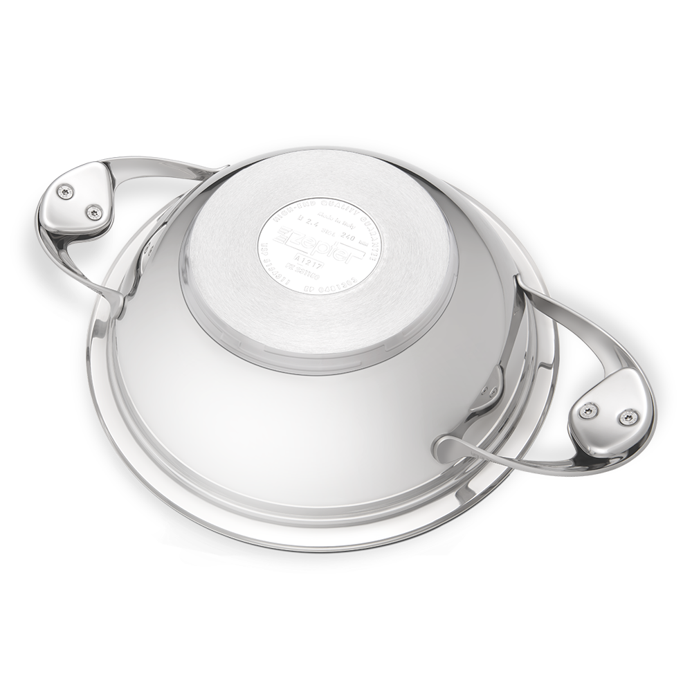 Naczynie WOK 24 cm - ZEPTER, z pokrywką, 2.4 l, 2 uchwyty, Z-W2424-SC